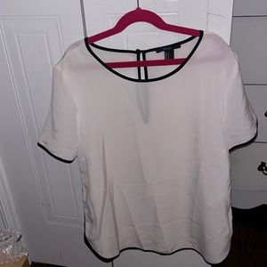 White & Black Blouse